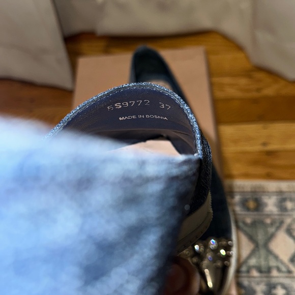 Miu Miu Denim Embellished Sneaker > size 37 - Picture 5 of 6
